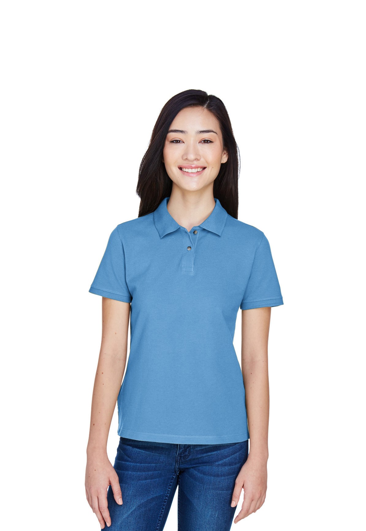 Adult Women's Short Sleeve Polo – LIGHT BLUE – Canton Charter Academy
