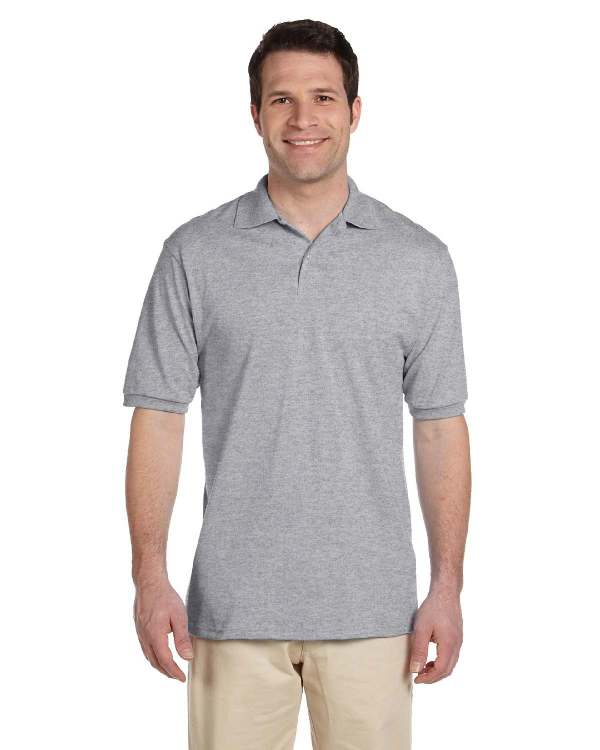 Adult Men’s Short Sleeve Polo – GREY – Plymouth Scholars Charter Academy